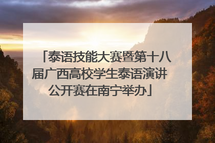 泰语技能大赛暨第十八届广西高校学生泰语演讲公开赛在南宁举办