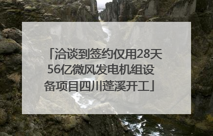洽谈到签约仅用28天 56亿微风发电机组设备项目四川蓬溪开工