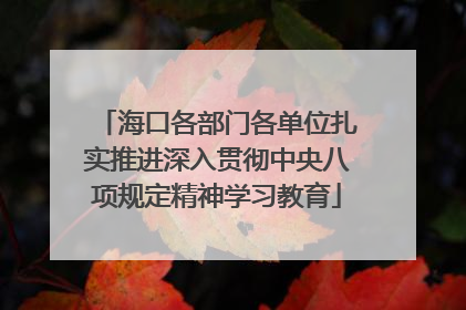 海口各部门各单位扎实推进深入贯彻中央八项规定精神学习教育