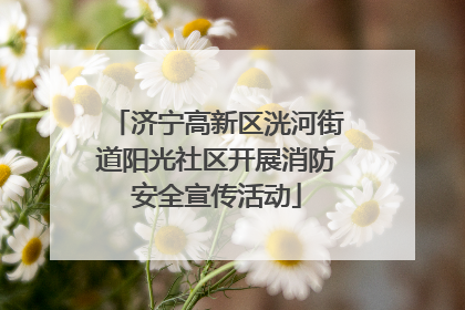 济宁高新区洸河街道阳光社区开展消防安全宣传活动
