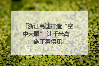 浙江高速打造“空中天眼” 让千米高山施工看得见