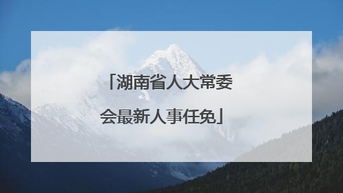 湖南省人大常委会最新人事任免