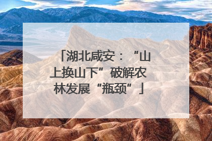 湖北咸安：“山上换山下”破解农林发展“瓶颈”