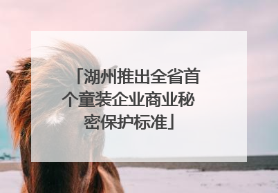 湖州推出全省首个童装企业商业秘密保护标准