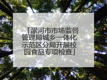 漯河市市场监督管理局城乡一体化示范区分局开展校园食品专项检查