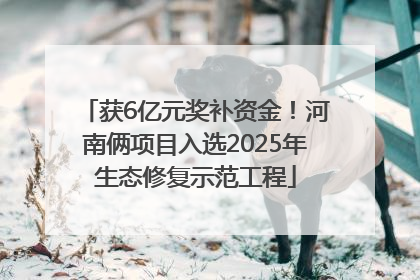 获6亿元奖补资金！河南俩项目入选2025年生态修复示范工程