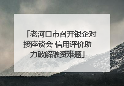 老河口市召开银企对接座谈会 信用评价助力破解融资难题