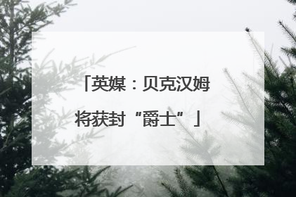 英媒：贝克汉姆将获封“爵士”
