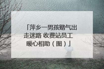 萍乡一男孩赌气出走迷路 收费站员工暖心相助（图）