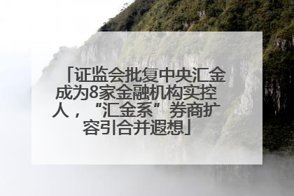 证监会批复中央汇金成为8家金融机构实控人，“汇金系”券商扩容引合并遐想