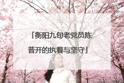 衡阳九旬老党员陈普开的执着与坚守