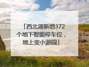 西北湖新增372个地下智能停车位，地上变小游园