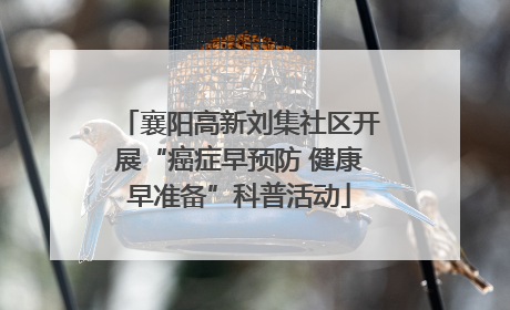襄阳高新刘集社区开展“癌症早预防 健康早准备”科普活动