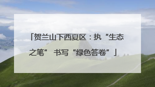 贺兰山下西夏区：执“生态之笔” 书写“绿色答卷”