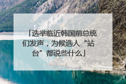 选举临近韩国前总统们发声，为候选人“站台”都说些什么