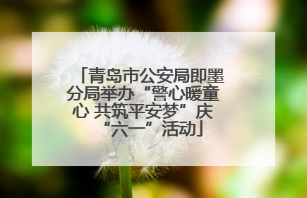 青岛市公安局即墨分局举办“警心暖童心 共筑平安梦”庆“六一”活动