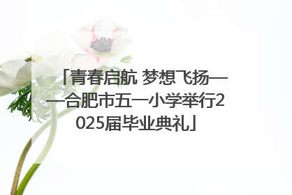 青春启航 梦想飞扬——合肥市五一小学举行2025届毕业典礼