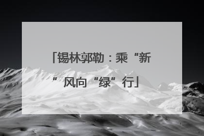 锡林郭勒：乘“新”风向“绿”行
