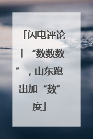 闪电评论丨“数数数”，山东跑出加“数”度