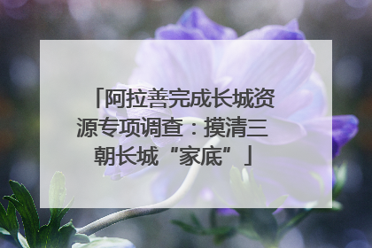 阿拉善完成长城资源专项调查：摸清三朝长城“家底”