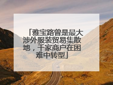 雅宝路曾是最大涉外服装贸易集散地，千家商户在困难中转型