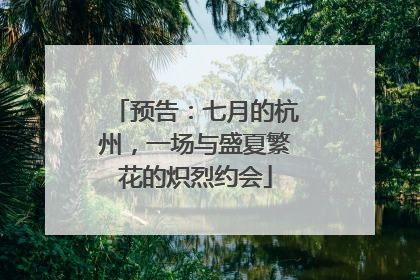 预告：七月的杭州，一场与盛夏繁花的炽烈约会