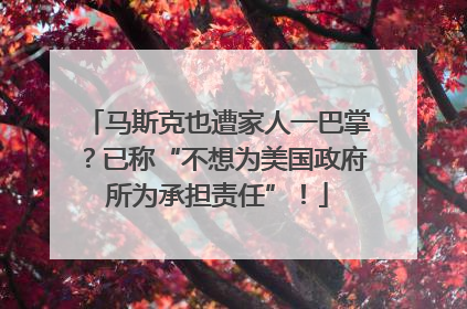 马斯克也遭家人一巴掌？已称“不想为美国政府所为承担责任”！