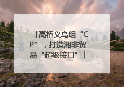 高桥义乌组“CP”，打造湘非贸易“超级接口”