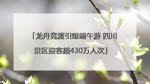 龙舟竞渡引爆端午游 四川景区迎客超430万人次