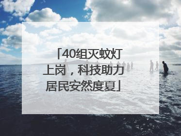 40组灭蚊灯上岗，科技助力居民安然度夏