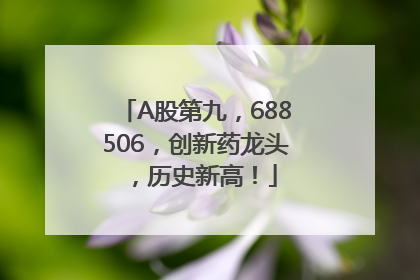 A股第九，688506，创新药龙头，历史新高！